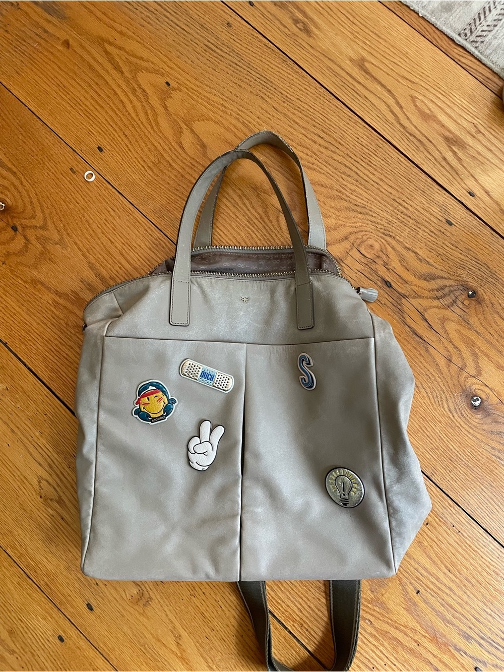 Anya Hindmarch soft taupe lamb leather bag - Picture 2 of 11